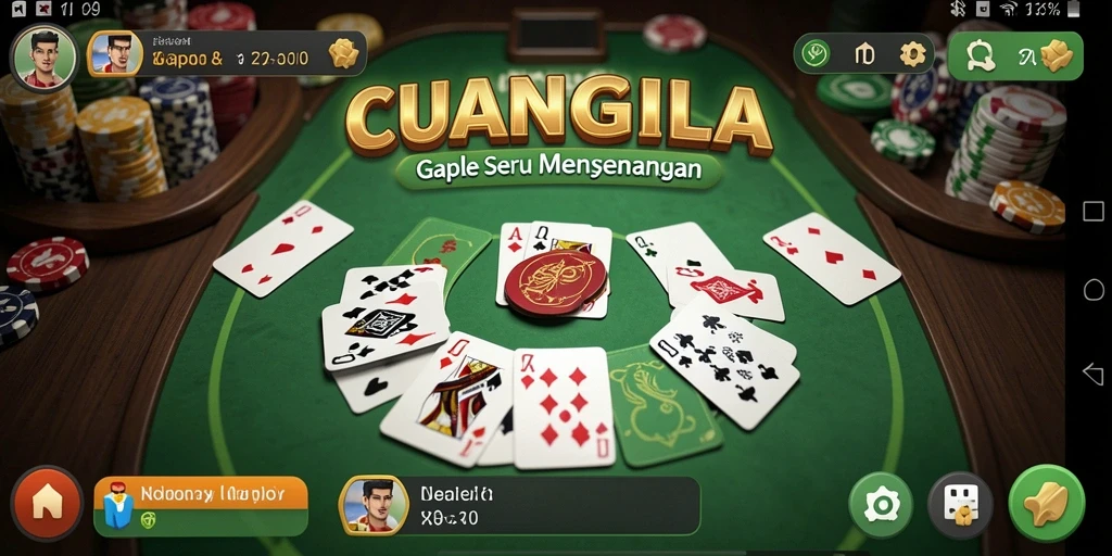 Tampilan menarik dari gameplay Gaple di CUANGILA.