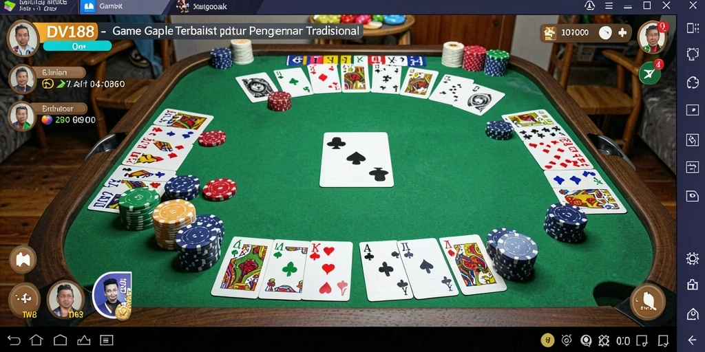Tampilan gameplay Gaple yang seru dan interaktif dalam <strong>DV188</strong>.