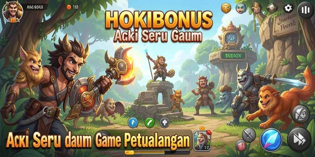 Tangkapan layar utama HOKIBONUS menampilkan aksi mendebarkan dalam game.