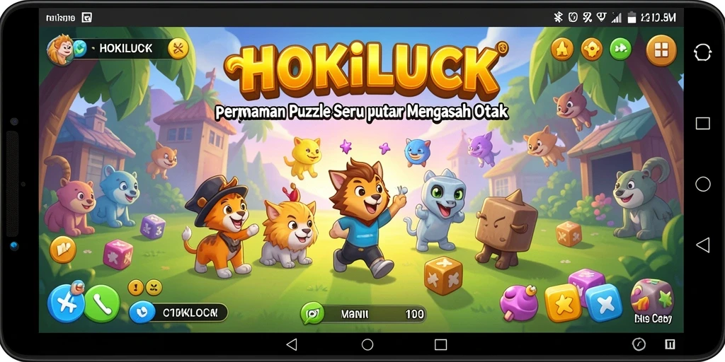 Screenshot gameplay HOKILUCK menampilkan tantangan puzzle yang seru.