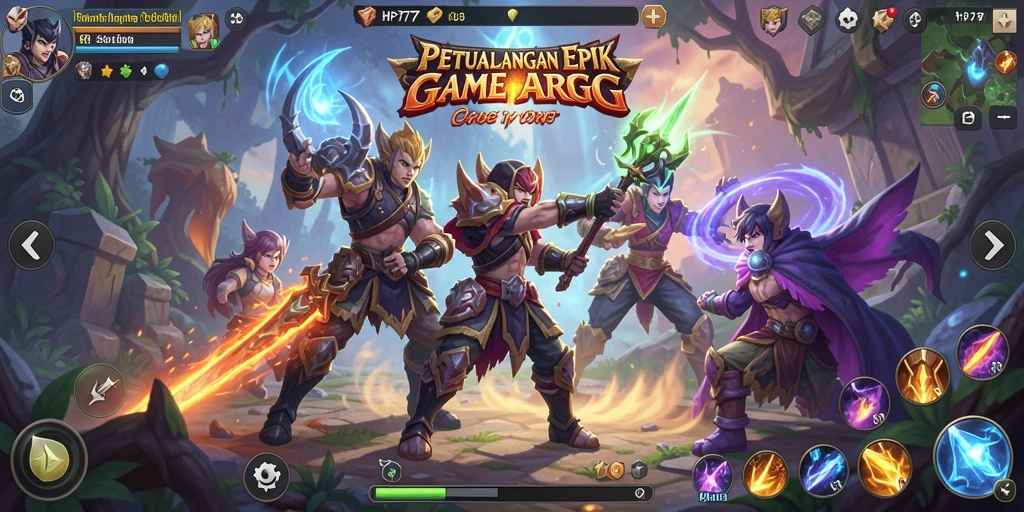 Tampilan gameplay seru di HP777 dengan pertarungan epik dan grafis memukau.