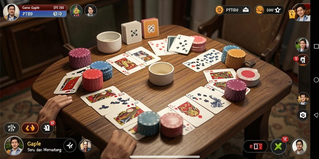 Tangkapan layar dari gameplay Gaple yang menarik di PT89.