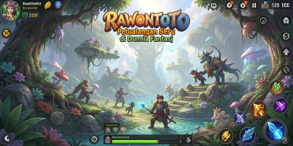 Tampilan gameplay RAWONTOTO yang epik dalam dunia petualangan.
