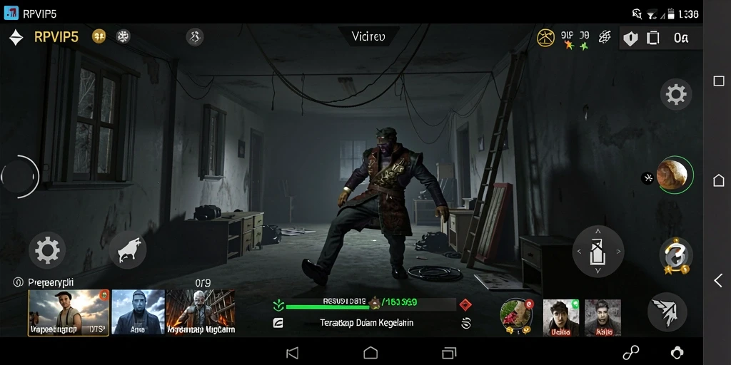 Screenshot gameplay RPVIP5 yang menampilkan suasana Horror yang mencekam.