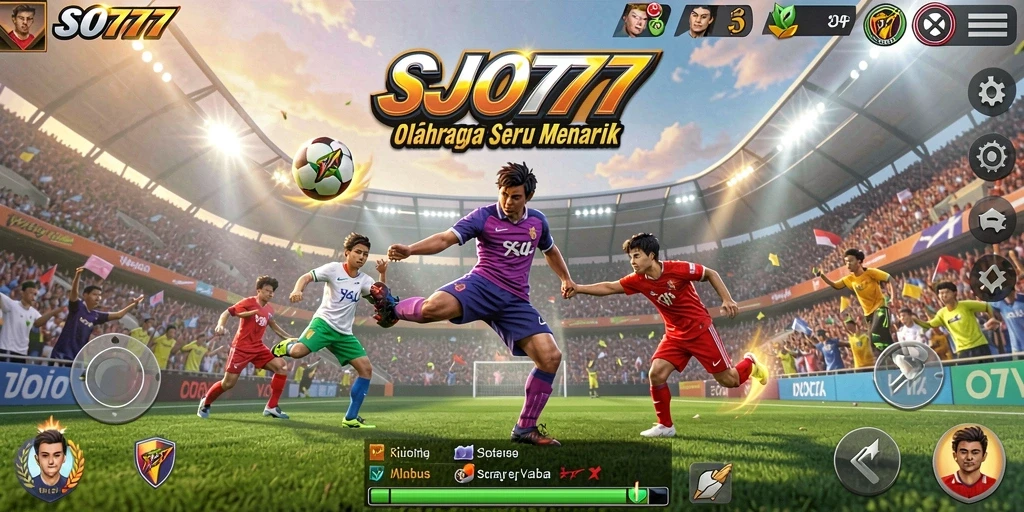 Tampilan permainan SJO777 dengan grafik olahraga yang menakjubkan.