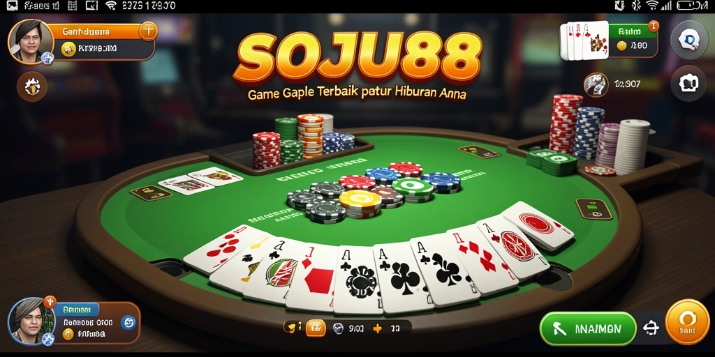 Gameplay seru Gaple di SOJU88 dengan teman-teman.
