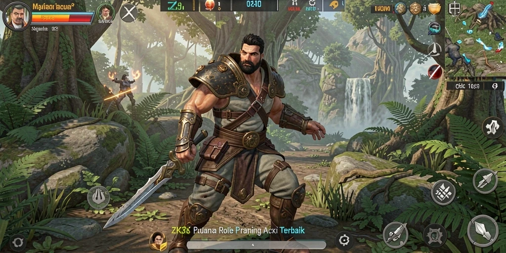 Screenshot gameplay ZK3 menampilkan aksi pertempuran seru dalam dunia ARPG.